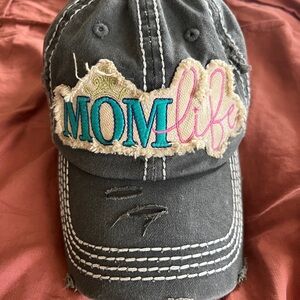 Vintage Gray Cap with Embroidery